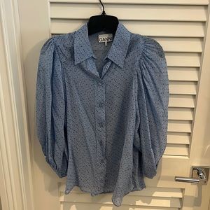 Ganni puff sleeve blouse. Size 36. Never worn